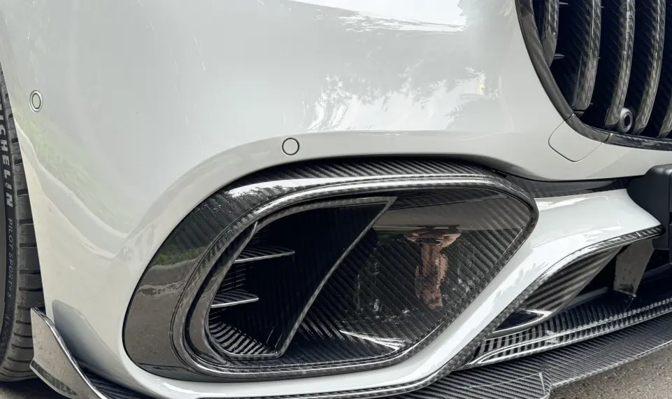 Carbon front bumper inserts for Mercedes-Benz S63 W223