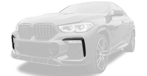 Carbon front bumper inserts for BMW X6 G06