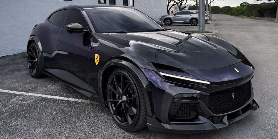Ferrari Purosangue with full carbon body kit in Miami