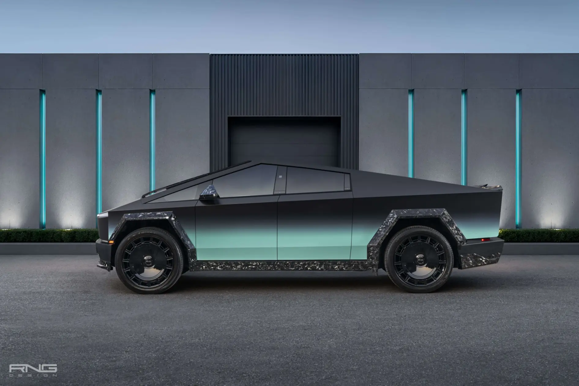 Tesla Cybertruck in Südkorea: RNG Design Forged Carbon, 26-Zoll-Schmiederäder und exklusiver Mattverlauf