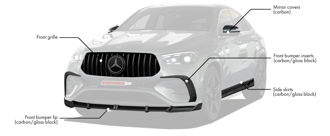 Body kit for Mercedes-Benz GLE Coupe 2024 includes: