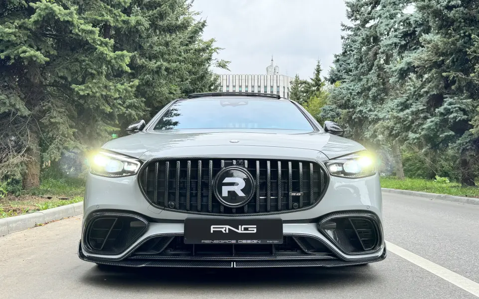 Carbon front bumper splitter for Mercedes-Benz S63 W223