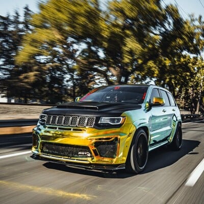 Golden Jeep Trackhawk from Los Angeles