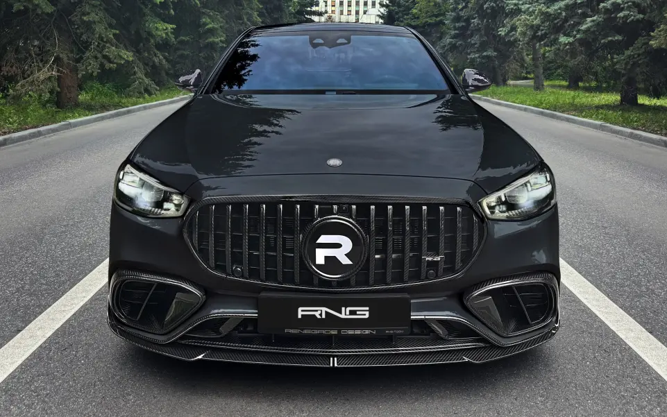 Carbon front bumper splitter for Mercedes-Benz S63 W223