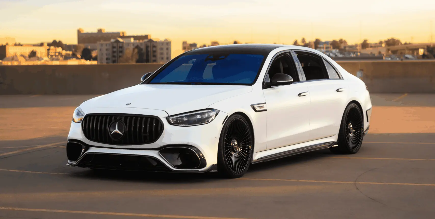 Carbon front bumper splitter for Mercedes-Benz S63 W223