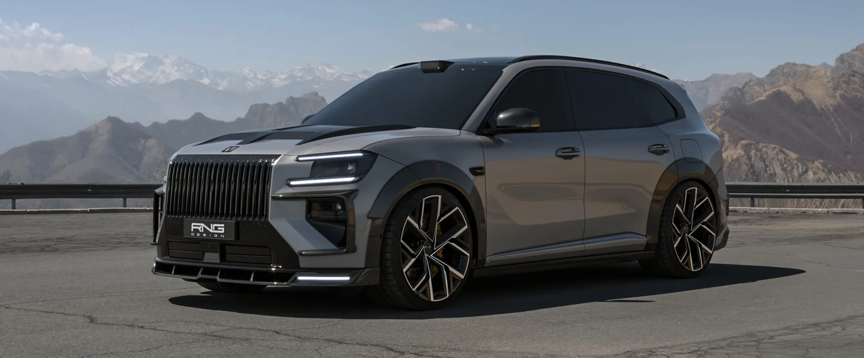 Zeekr 8X with Renegade Design body kit and forged wheels